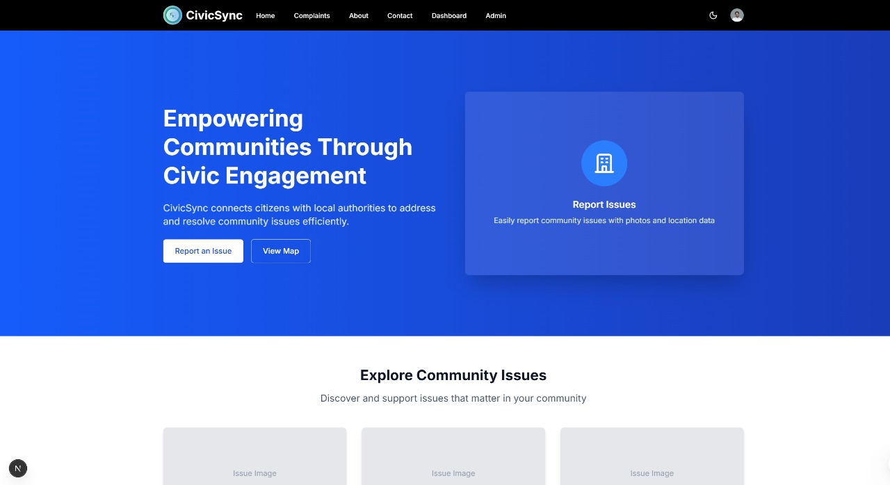 CivicSync Civic Issue Reporting Platform